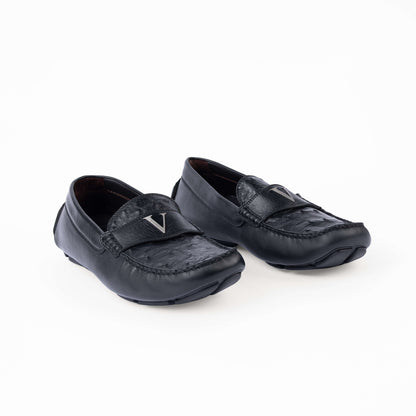 0611 - REAL OSTRICH - CAR SHOES (Italian Handmade)