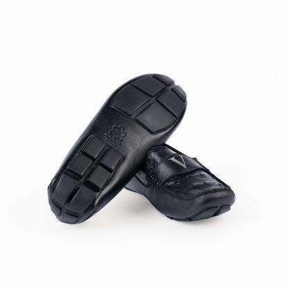 0611 - REAL OSTRICH - CAR SHOES (Italian Handmade)