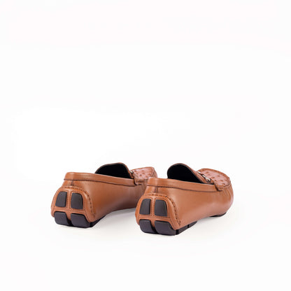0612 - REAL OSTRICH - CAR SHOES (Italian Handmade)