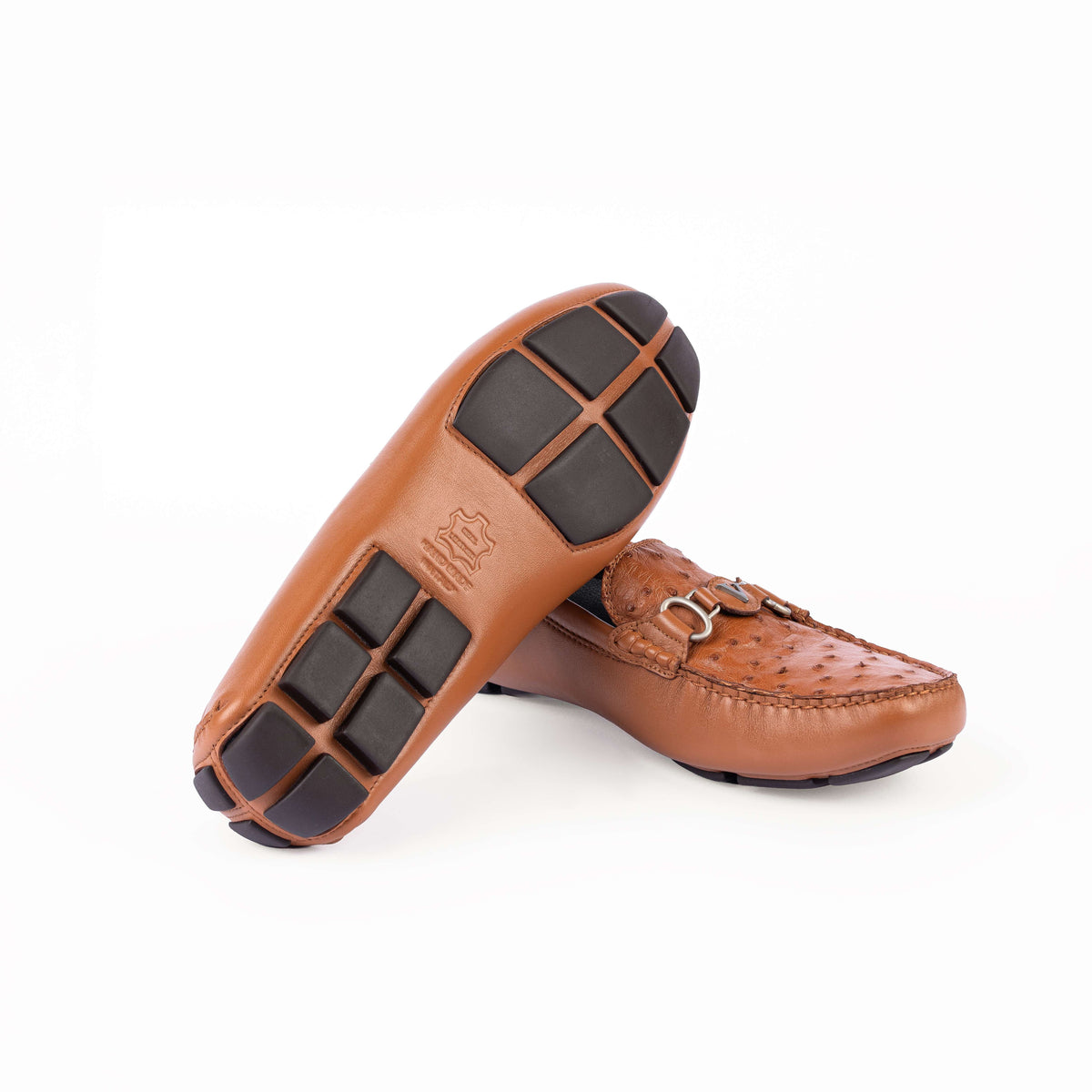 0612 - REAL OSTRICH - CAR SHOES (Italian Handmade)