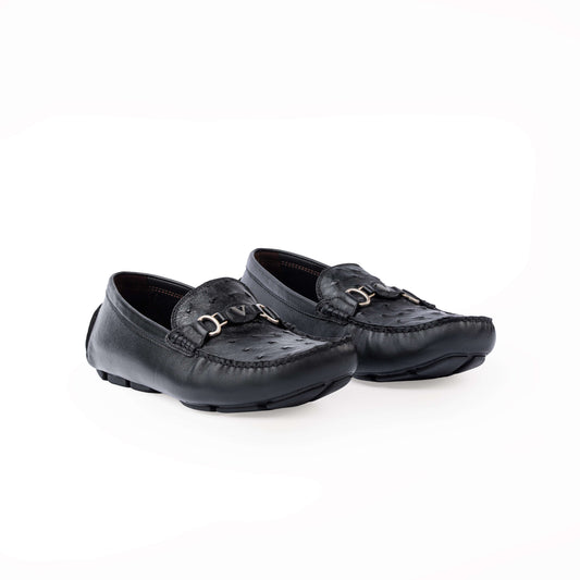 0612 - REAL OSTRICH - CAR SHOES (Italian Handmade)